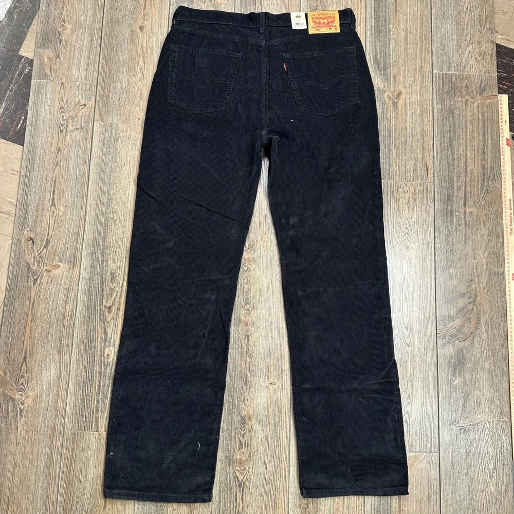 Levis 565 Loose Straight Corduroy Pants Mens 36x36 Black A7221-0056 NEW - Picture 8 of 12